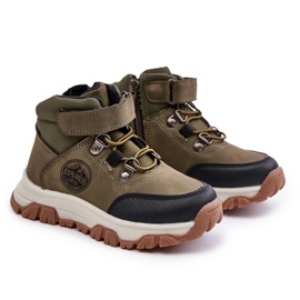 News Botas de montaña de invierno para niños con aislamiento y cremallera, verde oscuro Temisha 6