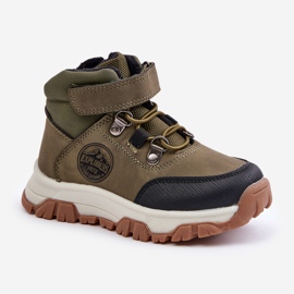 News Botas de montaña de invierno para niños con aislamiento y cremallera, verde oscuro Temisha 4