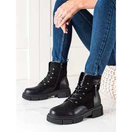 W. Potocki Botas con cordones en la plataforma Potocki negro 1