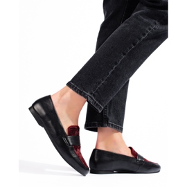 Botines negros y burdeos con pelo 1