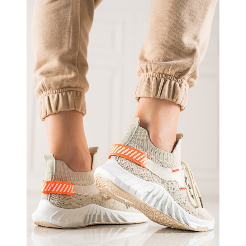 Weide Zapatillas de deporte de moda textil beige 2