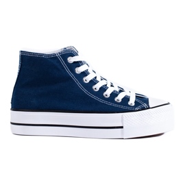 Zapatillas altas en la plataforma azul 1