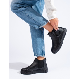T.Sokolski Botines Chelsea negros de mujer con plataforma Sokolski, fabricados en piel natural 4
