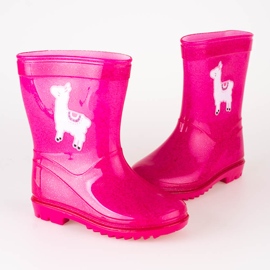 Botas altas niña purpurina rosa rosado 2