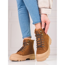 Zapatos de mujer hechos de cuero genuino Big Star KK274520 marrón 2 Zapatos de mujer hechos de cuero genuino Big Star KK274520 marrón 2