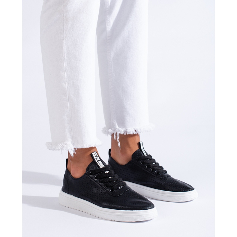 Deportivas mujer caladas Shelovet negras negro 1