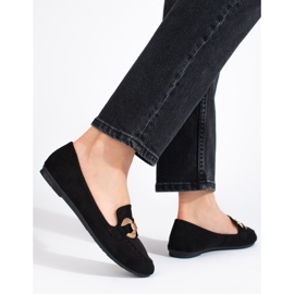 Cómodos mocasines de mujer Shelovet en ante negro 1