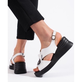 Goodin Sandalias blancas mujer cómodas blanco 4