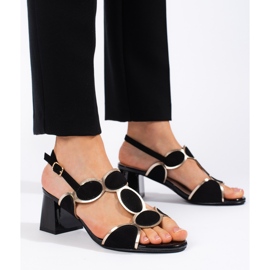 Goodin Sandalias de mujer negras con hebilla. negro 3