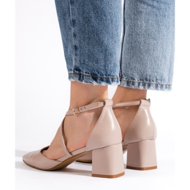 Goodin Sandalias de punta de mujer beige oscuro 4