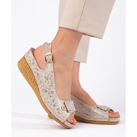 Sandalias cuña baja alpargata beige 1