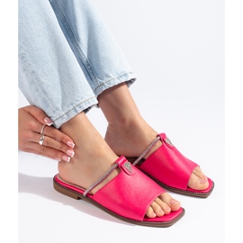 Chanclas planas mujer rosa 1