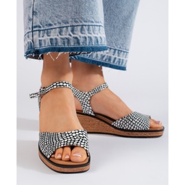 Sandalias cuña mujer cómodas de Sergio Leone blanco 2