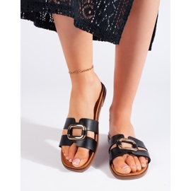 Chanclas negras con hebilla dorada de Sergio Leone negro 2