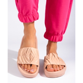 Chanclas de mujer beige 1