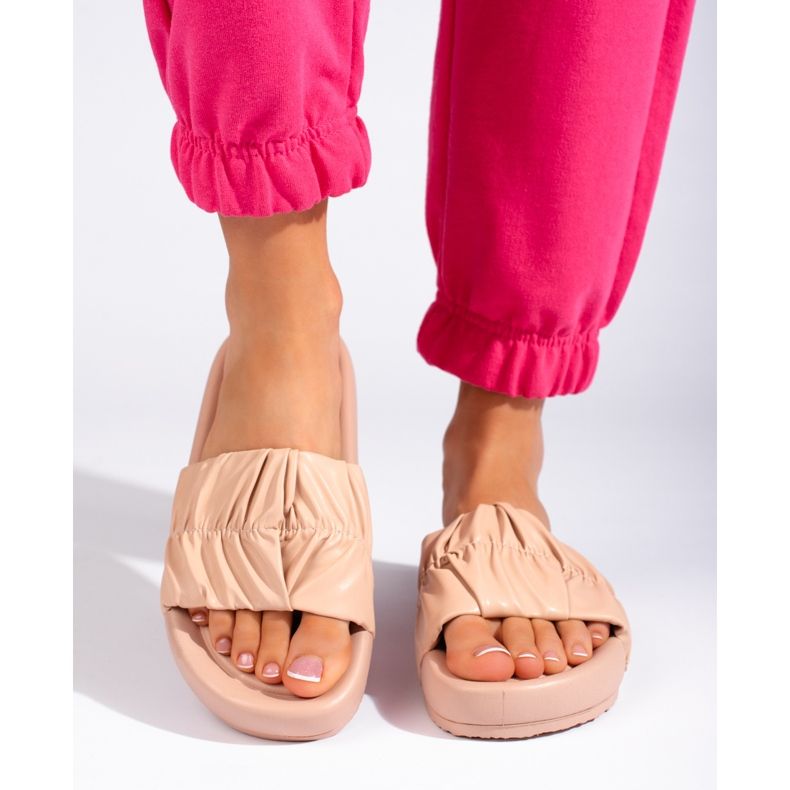 Chanclas de mujer beige 1