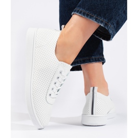 Seastar Zapatos blancos con cordones para mujer. 4