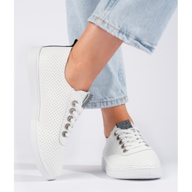 Deportivas mujer caladas blancas blanco 3