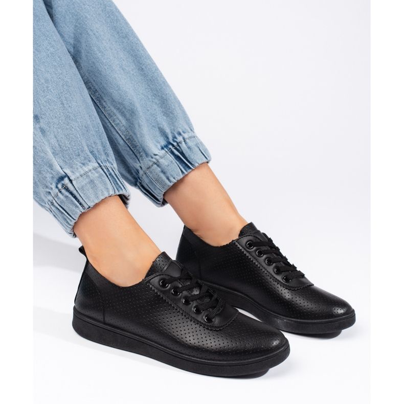 Seastar Zapatos negros con cordones para mujer. 1