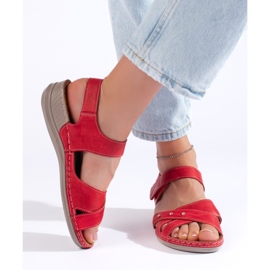Sandalias plataforma mujer rojo claro 4