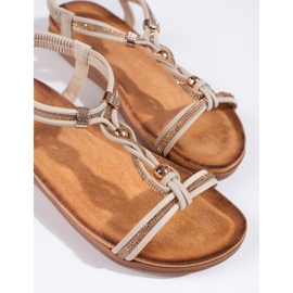 Sandalias slip-on beige para mujer 1