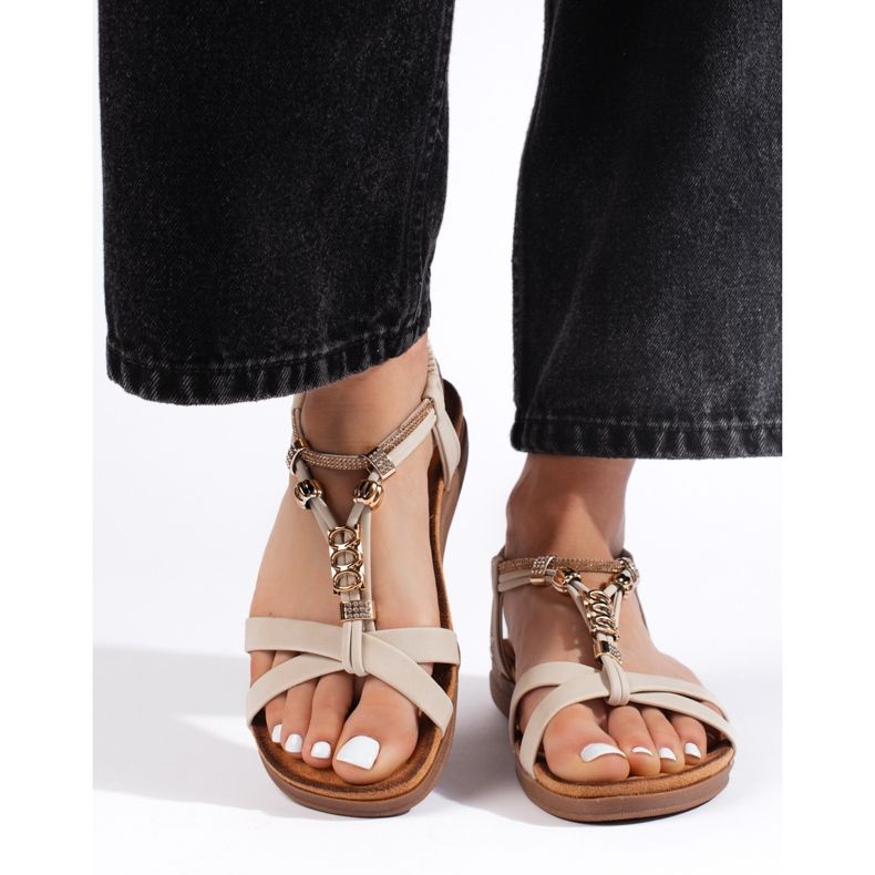 Sandalias mujer beige 1