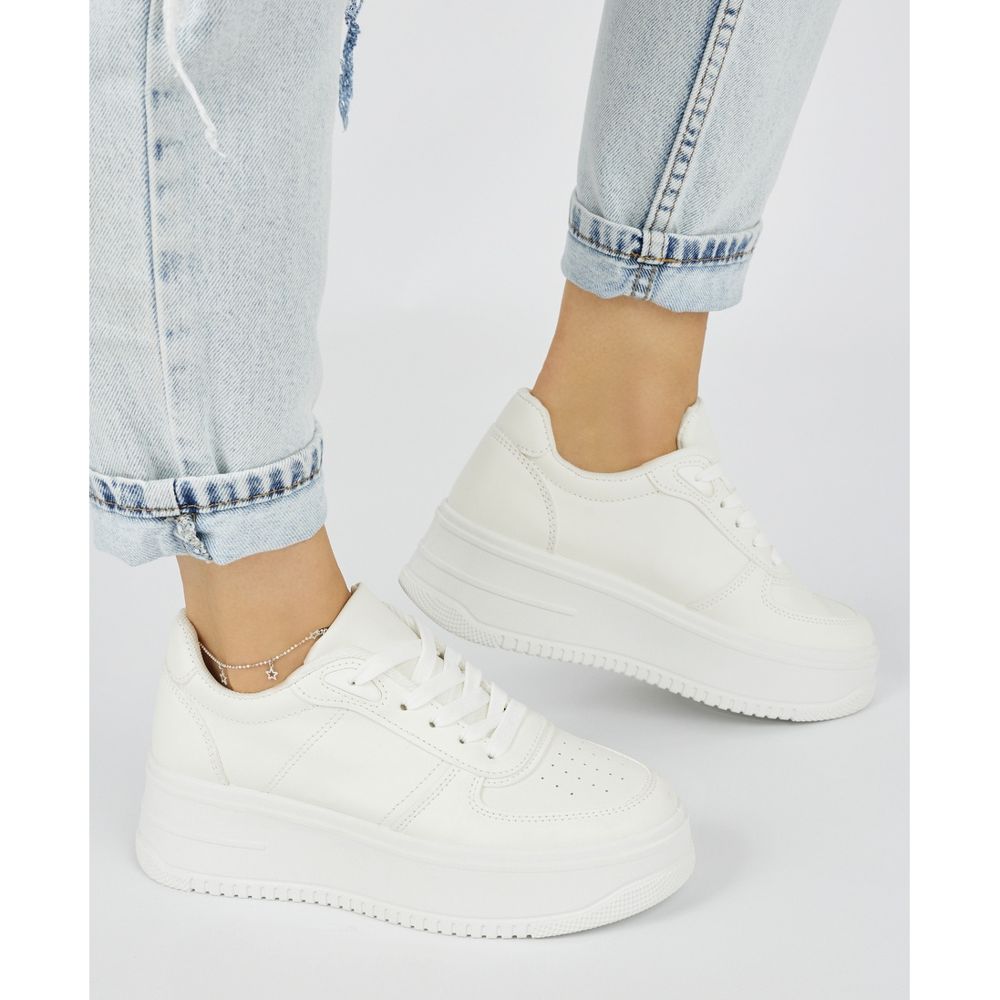 Zapatos Deportivo Blanco Plataforma Tenis Plataforma Blancas