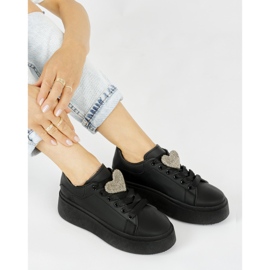 Deportivas plataforma mujer negras negro 1