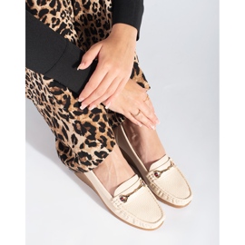 Mocasines cuña crema beige 2