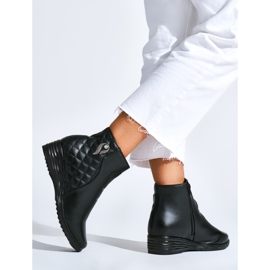 Botas cuña negras cómodas negro 2