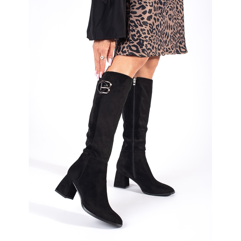 Goodin Botas altas de mujer en ante negro 1
