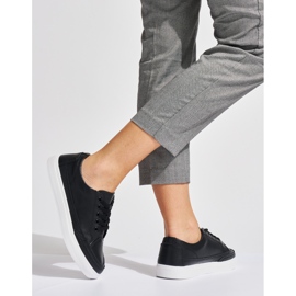 Zapatillas de mujer de piel negra de Sergio Leone negro 2