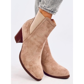 Botín clásico tacón Rosey Khaki beige 3