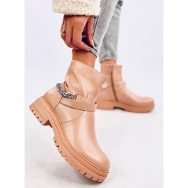 Botines Cindy Nude con cadena beige 3