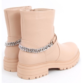 Botines Cindy Nude con cadena beige 5