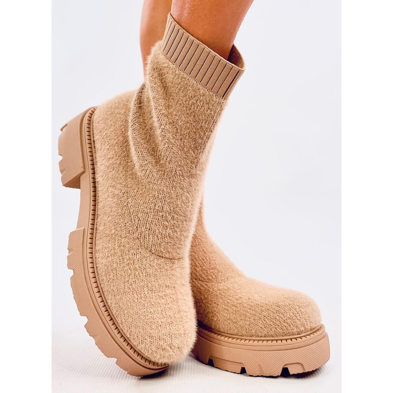 Botas estilo calcetín Roanna Khaki beige 2