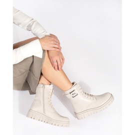 Seastar Botas beige con cordones en la plataforma. 2