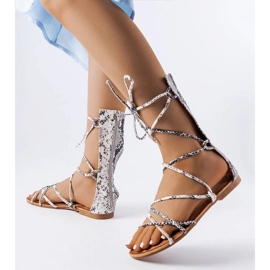 Sandalias estampadas de lazo alto de Heliport blanco 1