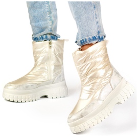 Botas de nieve blancas para mujer, botas de invierno aisladas con cremallera. blanco 2