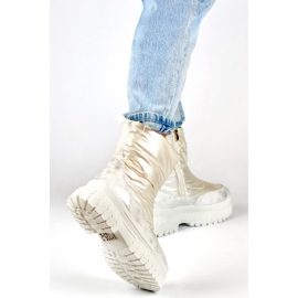 Botas de nieve blancas para mujer, botas de invierno aisladas con cremallera. blanco 3