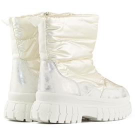 Botas de nieve blancas para mujer, botas de invierno aisladas con cremallera. blanco 4