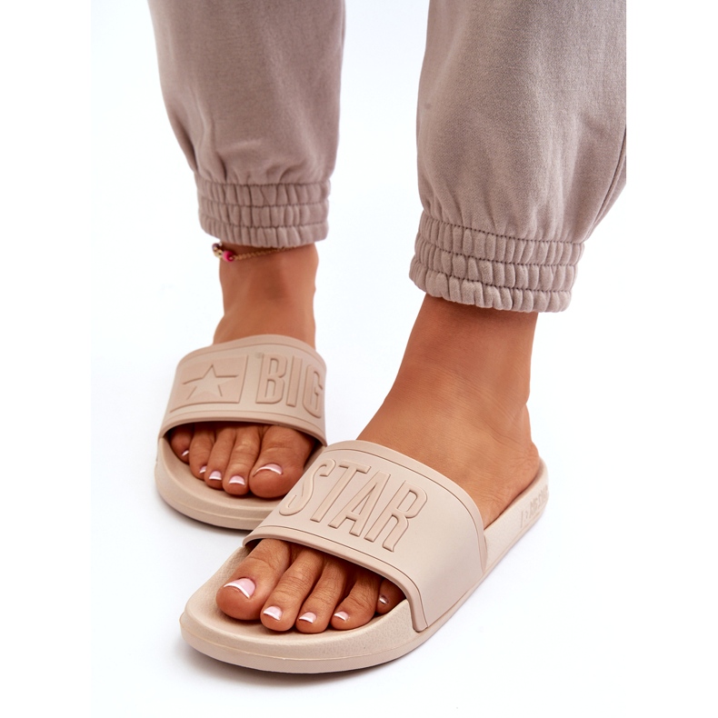 Chanclas de mujer Big Star NN274A645 Beige 2