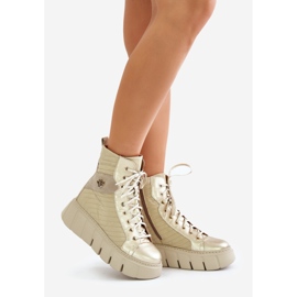 Botines de Piel con Plataforma Maciejka 06751-25 Dorado 1 Botines de Piel con Plataforma Maciejka 06751-25 Dorado 1