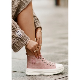 Zapatillas deportivas aisladas para mujer con plataforma Big Star OO274071 Rosa rosado 3