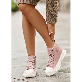 Zapatillas deportivas aisladas para mujer con plataforma Big Star OO274071 Rosa rosado 2