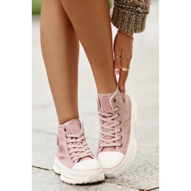 Zapatillas deportivas aisladas para mujer con plataforma Big Star OO274071 Rosa rosado 5