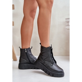 Zazoo 60472 Botas De Piel Con Plataforma Y Cuña Negro 5