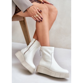 Zazoo 60369 Botines Mujer de Piel con Plataforma, Beige Claro 6