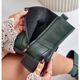 Zazoo 60480 Botas de tacón bajo de piel con aislamiento, verde oscuro 2 Zazoo 60480 Botas de tacón bajo de piel con aislamiento, verde oscuro 2