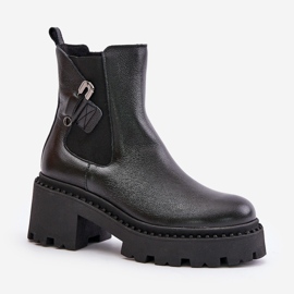 Zazoo 60490 Botines aislados de piel con decoración, negro 4